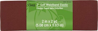 Dritz 2 Soft Waistband Elastic 2Yards Long Brown