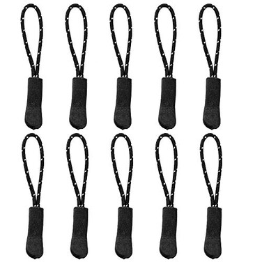 YZSFIRM Luggage Zipper Pull Replacement for Backpack 10 Pcs Black White Zipper Tab