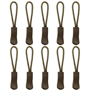 YZSFIRM Luggage Zipper Pull Replacement for Backpack 10 Pcs Brown Zipper Tab