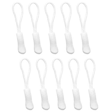 YZSFIRM Luggage Zipper Pull Replacement for Backpack 10 Pcs White Zipper Tab