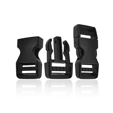 HAO PRO Lxnoap Quick Side Release Buckles 1 Wide Dual Adjustable No Sewing Clips Snaps Heavy Duty Plastic Replacement for Nylon Strap Backpack Fanny Pack Webbing Belt 2 Pack