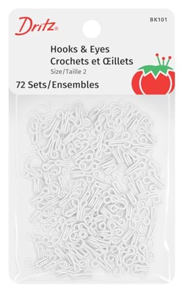 Dritz Hooks Eyes Size 2 White