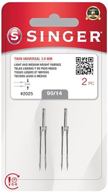 SINGER Twin Universal Sewing Machine Needles Size 90142PCS