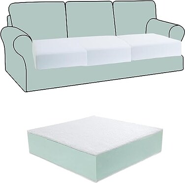 HOMBYS Couch Cushion Replacement Wrapped with Polyester Batting High Density Couch Cushions Inserts with Dacron Fiber LayerUpholstery Cushion Padding with Removable Cover6 inch Thick26x26 1pcs