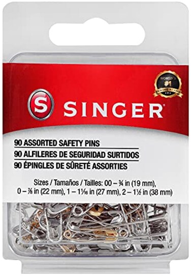 SINGER Asst Safety Pins Multisize 90Count Size 002 Pkg