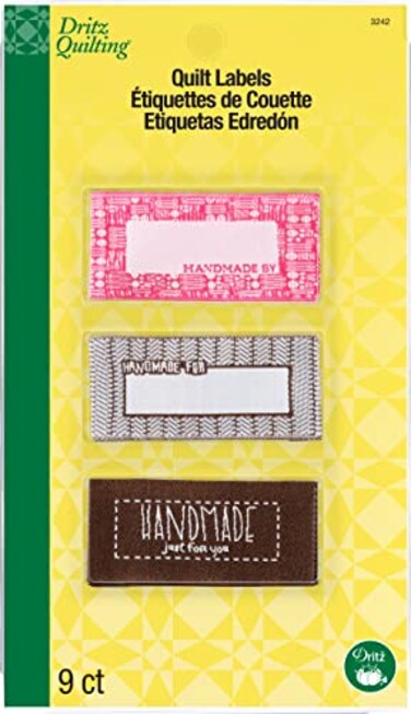 Dritz 3242 SewIn Embroidered Label Handmade Design 9Count