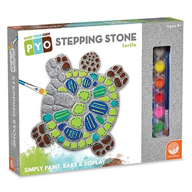 MindWare Turtle Stepping Stone Kit Paint Your Own Stepping Stones for Kids Craft Kit Includes Paint Brushes and Instructions
