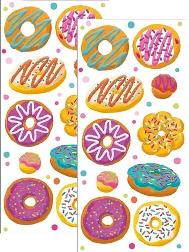 Playhouse Assorted Donuts Vanilla Scented Scratch Sniff Stickers 1 Pack of Two Sticker Sheets