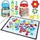 Kanayu Adjustable Brightness LED Light Panel 18 Classroom Light Table with 245 Translucent Pattern Blocks Letters Board Numbers for Sensory Play Creative Exploration Kids Home Learning Counting