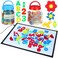 Kanayu Adjustable Brightness LED Light Panel 18 Classroom Light Table with 245 Translucent Pattern Blocks Letters Board Numbers for Sensory Play Creative Exploration Kids Home Learning Counting