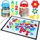 Kanayu Adjustable Brightness LED Light Panel 18 Classroom Light Table with 245 Translucent Pattern Blocks Letters Board Numbers for Sensory Play Creative Exploration Kids Home Learning Counting
