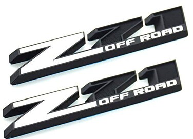 Aimoll 2pcs Z71 Off Emblems with Strong Tape Decal Emblems Badge for GMC Chevy Silverado Sierra Suburban WhiteBlack