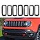 KYYET Front Bumper Grill Insert Rings Vent Cover Trim Compatible with Jeep Renegade 2015 2016 2017 2018 Gloss Black 7pcs