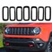 KYYET Front Bumper Grill Insert Rings Vent Cover Trim Compatible with Jeep Renegade 2015 2016 2017 2018 Gloss Black 7pcs