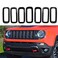 KYYET Front Bumper Grill Insert Rings Vent Cover Trim Compatible with Jeep Renegade 2015 2016 2017 2018 Gloss Black 7pcs