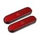 X AUTOHAUX Front Lower Fork Reflector Sticker Rear Saddlebag Side Visibility Reflector Stripe Kit Universal Oval Red 2 Pcs