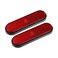 X AUTOHAUX Front Lower Fork Reflector Sticker Rear Saddlebag Side Visibility Reflector Stripe Kit Universal Oval Red 2 Pcs
