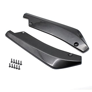 OTRTSUCC Car Bumper Spoiler Carbon Fiber Rear Bumper Lip AntiCrash Diffuser Splitter Canard Protector Wrap Angle Protector with 10 Bolts Universal