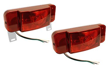 Optronics One LED Low Profile Combination RV Tail Lights RVSTLW6061KIT Pair White Base