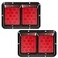 Partsam 2X Double RV Trailer Camper Tail Lights 242835 LED Horizontal Vertical Surface Mount Double Trailer Light Taillight Red Lens Red Light Black Base 12V IP67 Waterproof