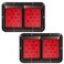 Partsam 2X Double RV Trailer Camper Tail Lights 242835 LED Horizontal Vertical Surface Mount Double Trailer Light Taillight Red Lens Red Light Black Base 12V IP67 Waterproof