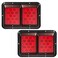Partsam 2X Double RV Trailer Camper Tail Lights 242835 LED Horizontal Vertical Surface Mount Double Trailer Light Taillight Red Lens Red Light Black Base 12V IP67 Waterproof