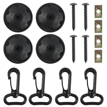 AUTOXBERT 16Pcs Cargo Net Hook Net Tie Down Anchors Lashing Rings Stainless Steel Pull Hook Cargo Tie Down Hardware Kit for Car Truck RV Van Trailers