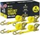 DC Cargo Mall Heavy Duty Ratchet Tie Down Straps 4 Pack 2 x 27 with Double J Hooks 10000 lbs Break Strength