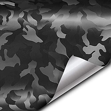 VViViD Stealth Medium Pattern Camouflage Vinyl Wrap Roll 20ft x 5ft Black