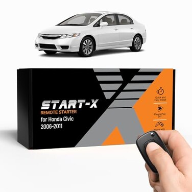 Start-X StartX Remote Starter Kit for Honda Civic 2006 2007 2008 2009 2010 2011 Vehicles Key Ignition Plug Play Install Lock 3X to Remote Start Zero Wire Splicing