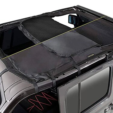 Smittybilt SmittyBilt Extended Shade Top with Skylights Black DiamondMesh 18 JLU SB97500