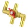 QWORK Solid Brass 58 4Way Heater Control Valve with Switch 16mm Hose Barb Automotive Bypass