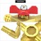 QWORK Solid Brass 58 4Way Heater Control Valve with Switch 16mm Hose Barb Automotive Bypass