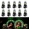 WLJH 10 Pack Green Canbus T5 Led Bulb 2721 37 74 Wedge Lamp PC74 Twist Sockets Dash Dashboard Lights Instrument Panel Cluster Leds Replacement