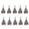 ESUPPORT OnOffOn Momentary Mini Miniature Toggle Switch Car Dash Dashboard SPDT 3Pin Pack of 10