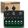 Nilight 90123F 6 Gang ON Off Rocker Switch Panel Green Backlit 12V24V LED Digital Voltmeter Dual USB Charger Cigarette Lighter Socket Overload Protection Switch Panel For Cars RVs Boats