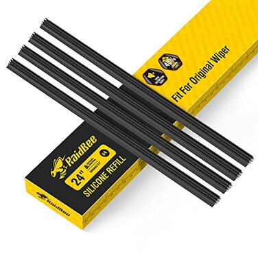 RaidBee 4PC Silicone Wiper Blade RefillAdjustable Universal Replacement Wiper Blade Refill Replacement for TeslaToyotaHyundaiHonda Front Rear Windshield Wiper Baldes 24