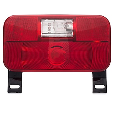 Lumitronics Red Surface Mount StopTurnTail License BracketLight for RV Trailer Camper 5th Wheel and Motorhomes Black