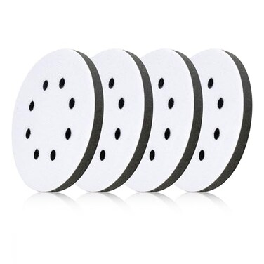 UPWOOD 5Inch 8 Holes Hook and Loop Soft Sponge Cushion Interface Buffer Pad Pack of 4