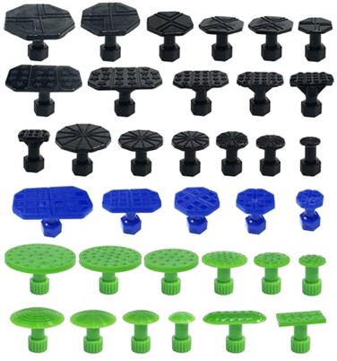 Hyamass Dent Puller Tabs 35Pcs Car Body Dent Removal Pulling TabsPaintless Dent Repair Tool Ice Suction Cup Glue Tabs for Automobile Dent Repair Hail Damage Removal Tools