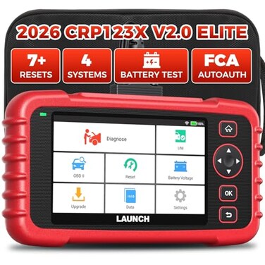 LAUNCH Launch OBD2 Scanner CRP123X Elite V20 2025 Lifetime Free Update Diagnostic Scan Tool Car Engine Code Reader with OilBrakeSASBMSDPFABS BleedingThrottle Reset Auto VIN