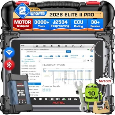 Autel 2026 MaxiSYS Elite 2 PRO Scanner Elite II Pro 2Year Free Update 2590 OELevel J2534 Programming Coding Tool as MSUltra MS919 MS909 Motor TruSpeed 40 Service 3000 Active Test CAN FD DoIP