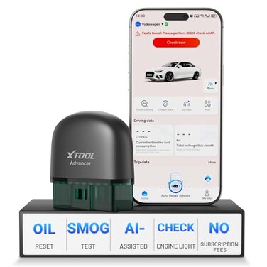 XTOOL AD20 Pro OBD2 Scanner Diagnostic Tool No Subscription OBDII Car Code Reader for iPhoneAndroid All System Scan Tool Diagnose Check Engine Oil Reset Battery Test AI Assisted