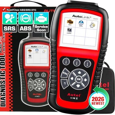 Autel AutoLink AL619 OBD2 Scanner ABS SRS Airbag Warning Light Scan Tool Turn Off Check Engine Light Car Diagnostic Tool 10 OBDII Test Modes Live Data Freeze Frame 2026 Up of ML619 AL519 ML519