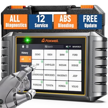 FOXWELL 2026 NT726 All System OBD2 Scanner 12 Service Resets Diagnostic Scanner for All Vehicles with ABS Bleeding Oil Reset Injector Coding SAS TPMS Active Test Lifetime Free Update