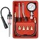 Fiada 9 Pieces Automotive Compression Tester Kit and Spark Plug Tester Universal Car and Motorcycle Engine Testing Tools for Cylinder Pressure Gauge Red