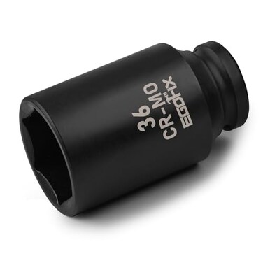 EGOFIX 36mm Socket 12 Drive Deep Impact Metric SocketCRMO 6 Point for Easy Removal of Axle Nut