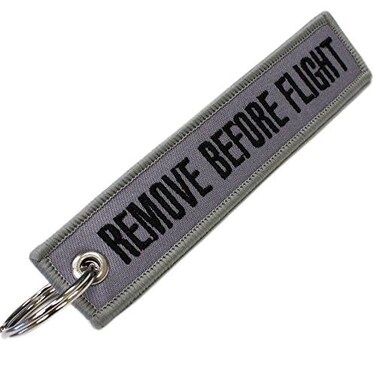 Rotary13B1 Remove Before Flight Keychain GrayBlack