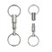 erioctry 2 Pcs Heavy Duty Dual Key Ring Detachable Pull Apart Snap Lock Holder Keychains Silver