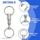 erioctry 2 Pcs Heavy Duty Dual Key Ring Detachable Pull Apart Snap Lock Holder Keychains Silver